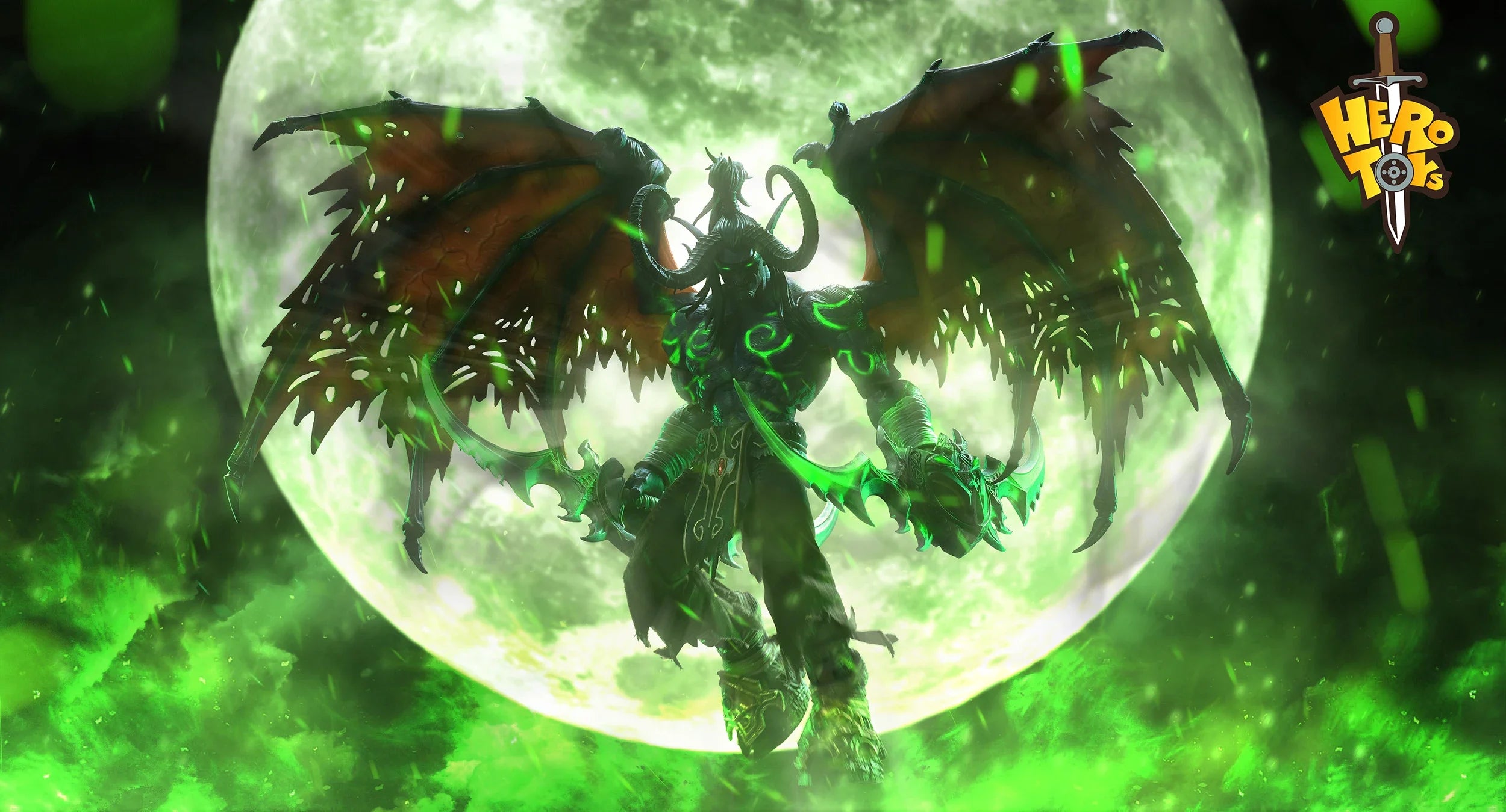 HERO TOYS 1/10 Scale Male Soldier Demon Hunter Illidan Full Set about 24Cm Action Figure Collectible Model Toys Doll Gifts