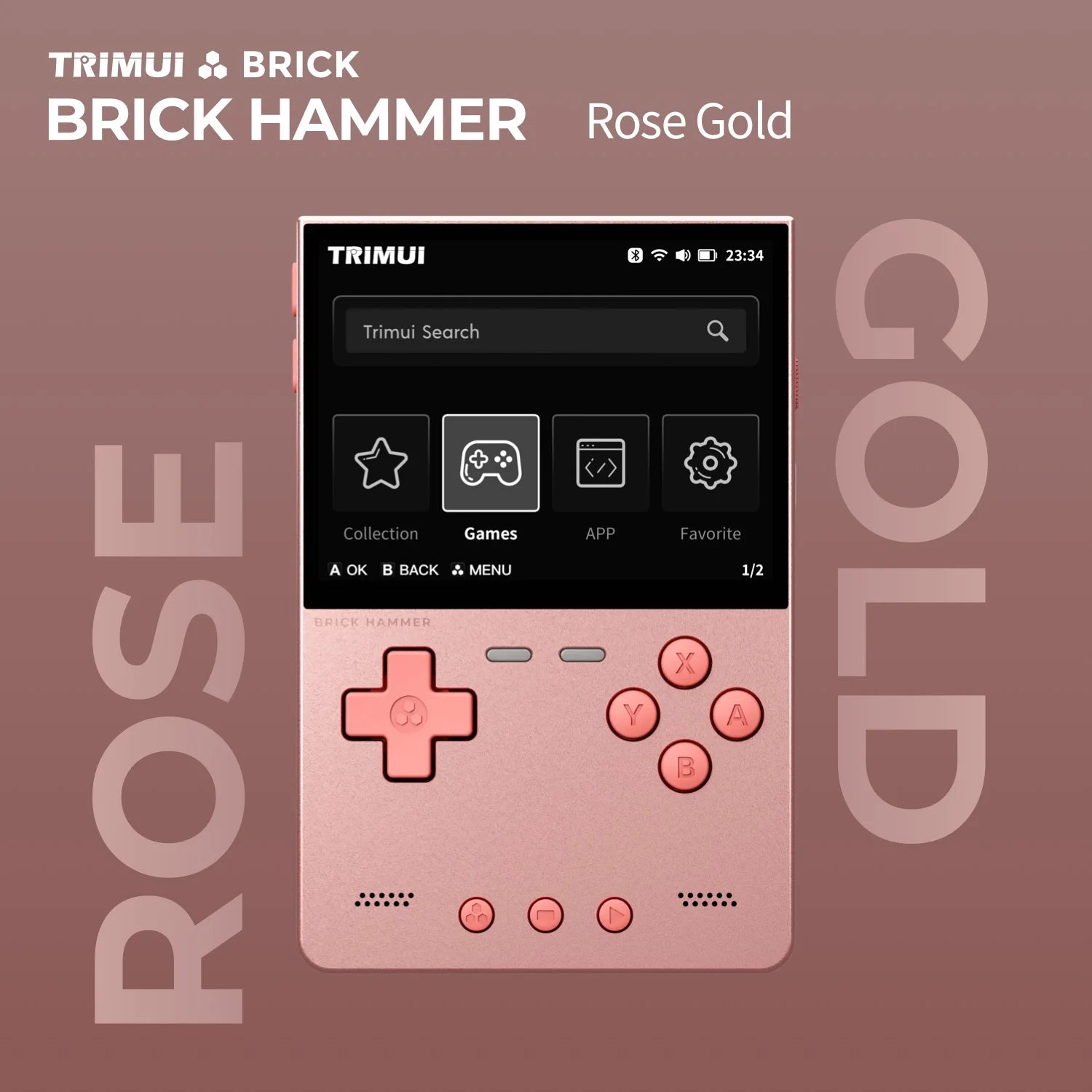 TRIMUI BRICK Hammer Handheld Game Console CNC Aluminum Alloy 3.2''IPS Screen A133P Linux OS LED Lighting Free Keycap Palyer Gift