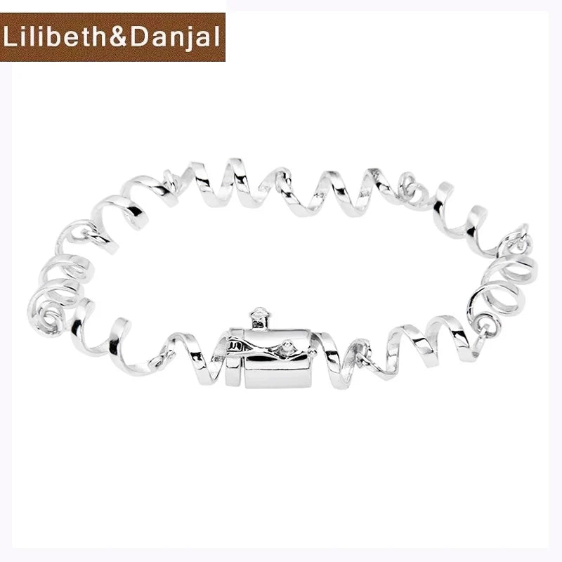 Bracelet Bangle Real 925 Sterling Silver Men Women Smooth Surface Winding Coil Chain Fine Jewelry 2024 Free Delivery Shipping B5