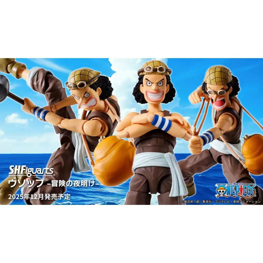Original BANDAI S.H.Figuarts Anime ONE PIECE USOPP Dawn of the Adventure Anime Action Figures Model Figurine PVC Toys
