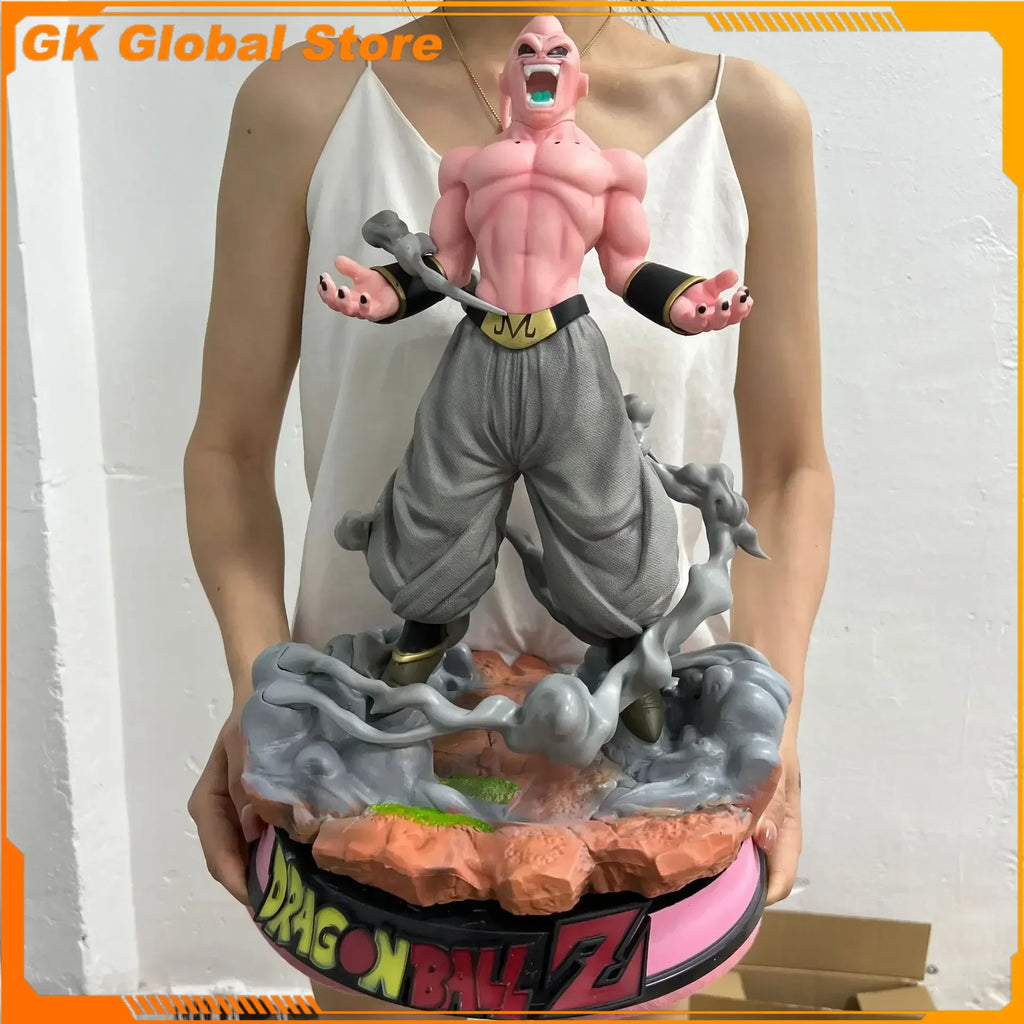 New 46cm Dragon Ball Anime Figure Majin Buu Peripheral Oversized Statue Action Figure Periphery Kawaii Desktop Display Gift Toys