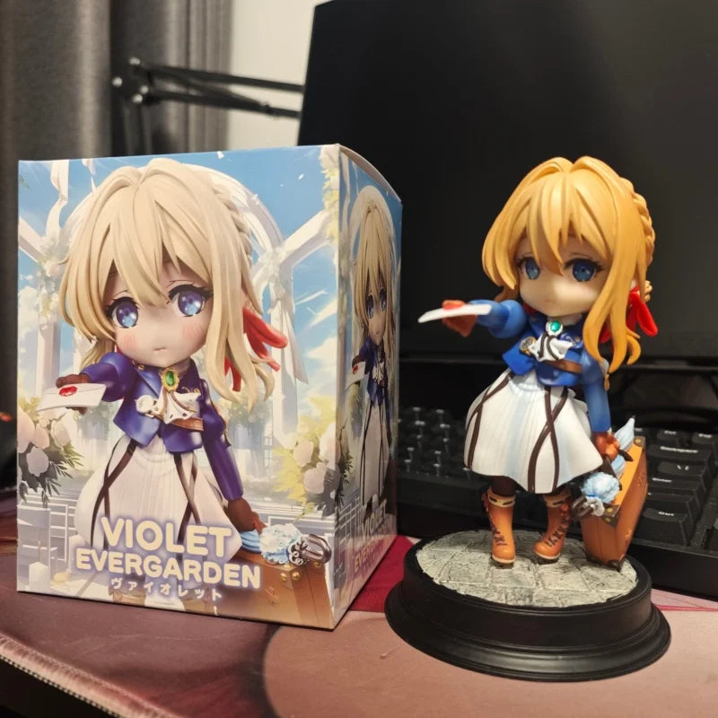 Violet Evergarden Q-Version Violet Evergarden Standing Action Figure 17cm Anime Goods Statue Decoration Trendy Toy Collection