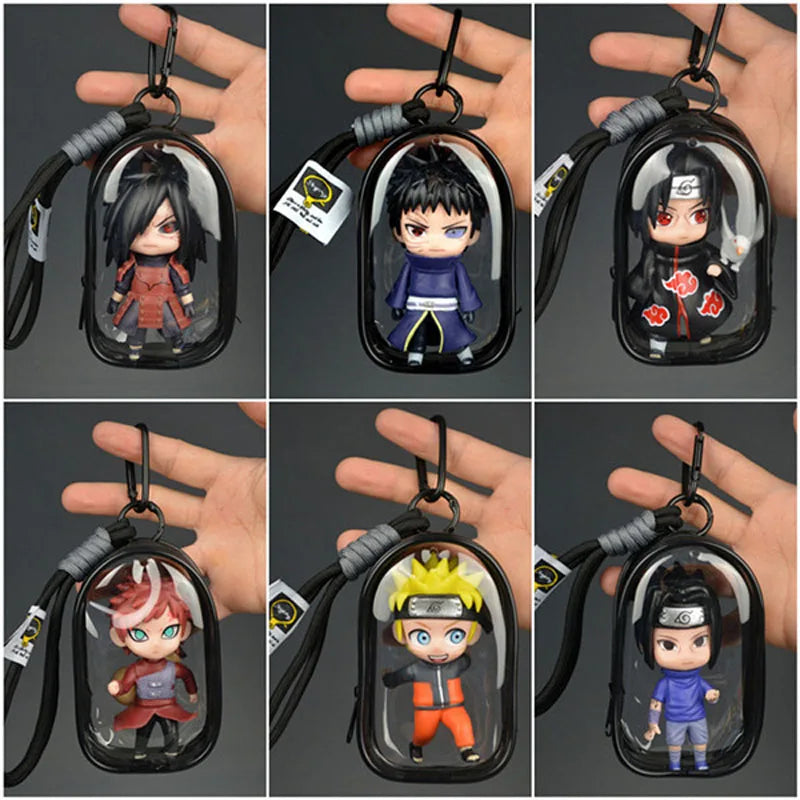 i NEW Naruto Uchiha Obito Itachi Uchiha Naruto Uzumaki Kakashi Keychain Pendant Doll Model Backpack Decor Collection Cartoon Toy