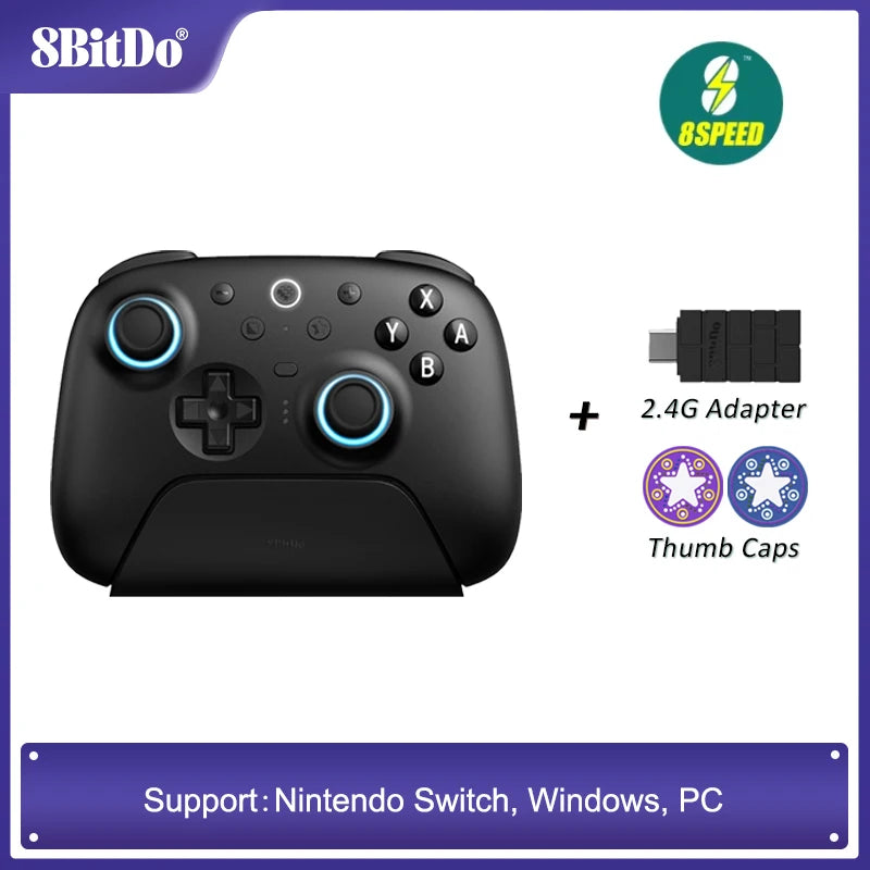 8BitDo - Ultimate 2 Wireless Bluetooth Controller with Charging Dock TMR Joysticks & 8Speed for Nintendo Switch 1/2,PC,Windows