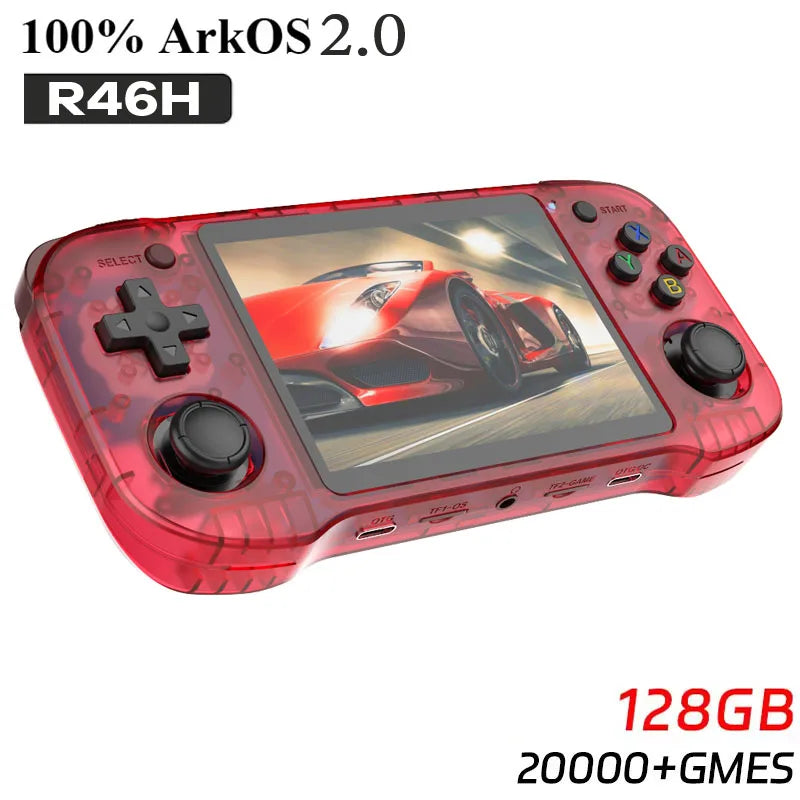 FUNKIDDY R46H  Handheld Video Game Console Retro Game Open-Source ARKOS 2.0 4.2 Inch IPS Screen 128G 20000+ Gaming Kids gifts
