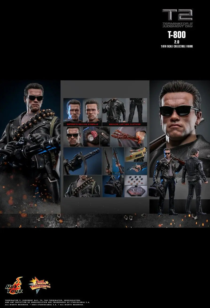 Original Hot Toys HT MMS795 Terminator 2 Judgment Day T-800 2.0 1/6th In Stock Anime Action Collection Figures Model Toys