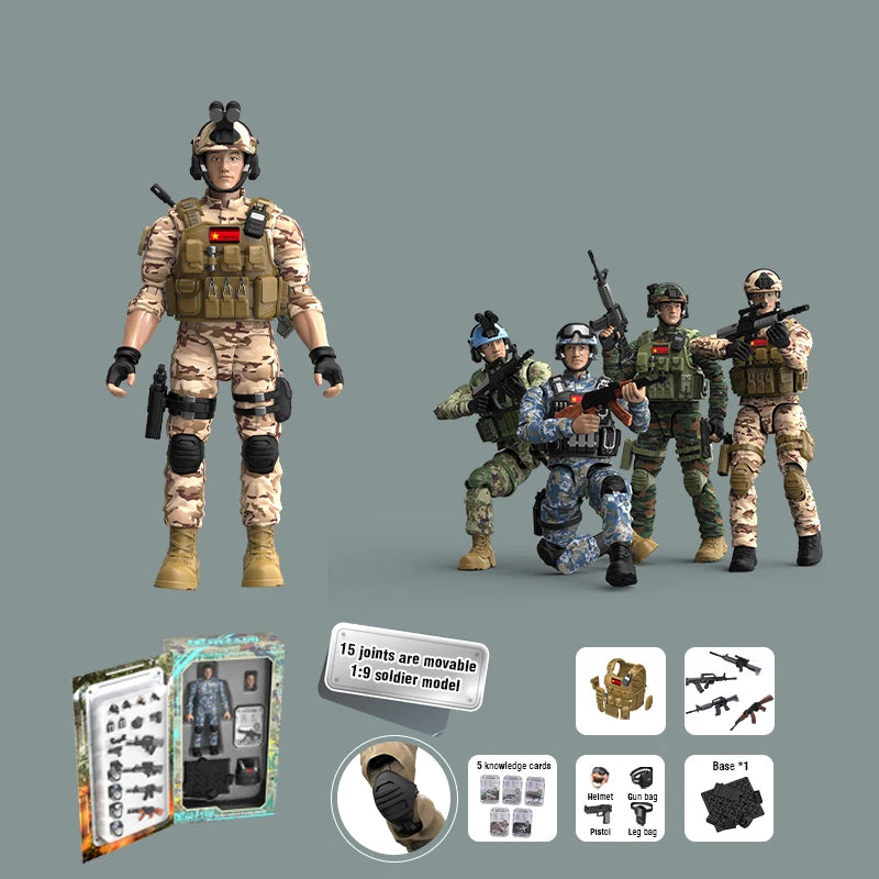 1:9 Soldier Model Toy 15 Joints Movable Free Action Figure Blind Box Decoration Boy Military War PVC Doll Children's Gift Xmas