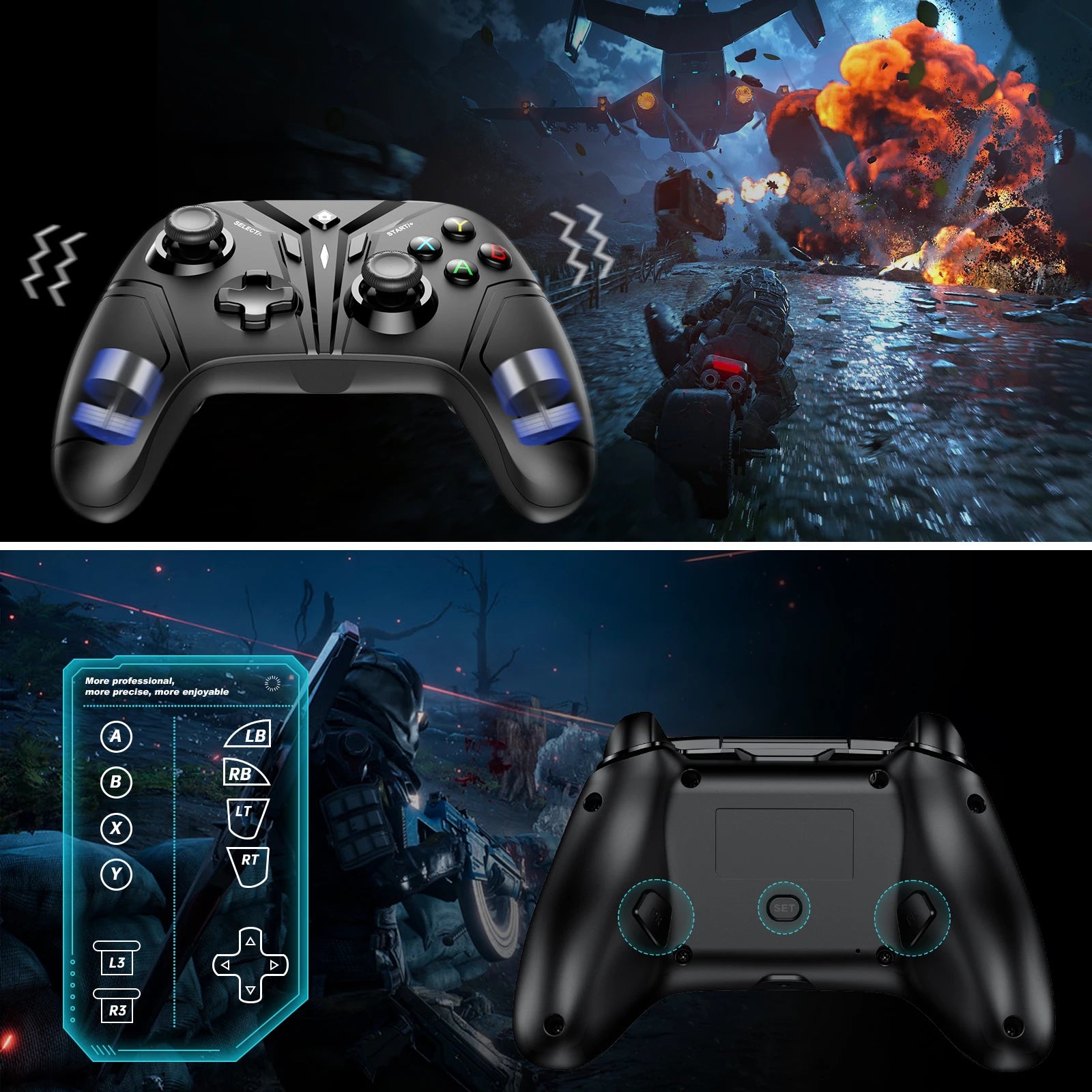 Wireless Controller for Nintendo Switch Lite OLED/PC/PS3 /Androids/IOS/Steam With 6 Axis Vibration Gamepads