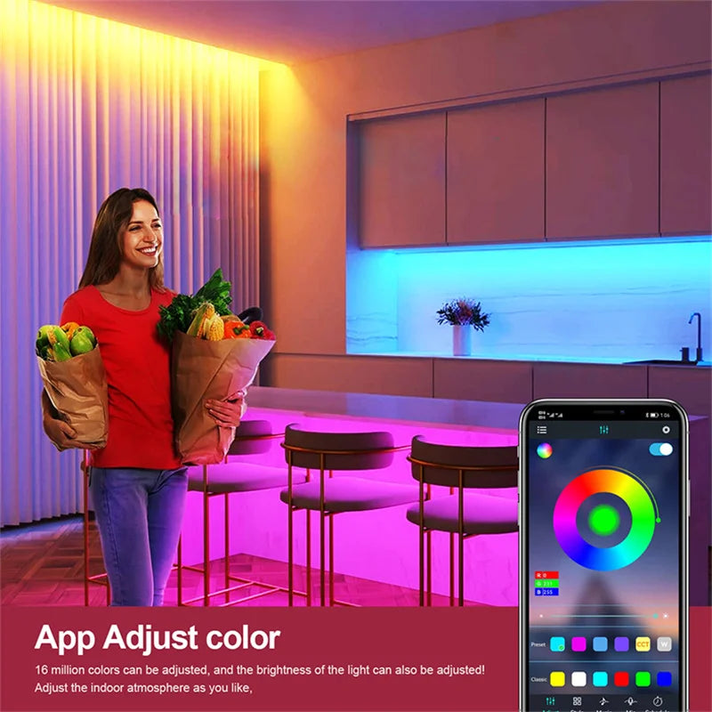 Bluetooth LED Neon Rope Lights 16.4ft RGB LED Rope Lights 5V APP Control Color Changing Rope Light, Gaming LED Neon Strip Lights