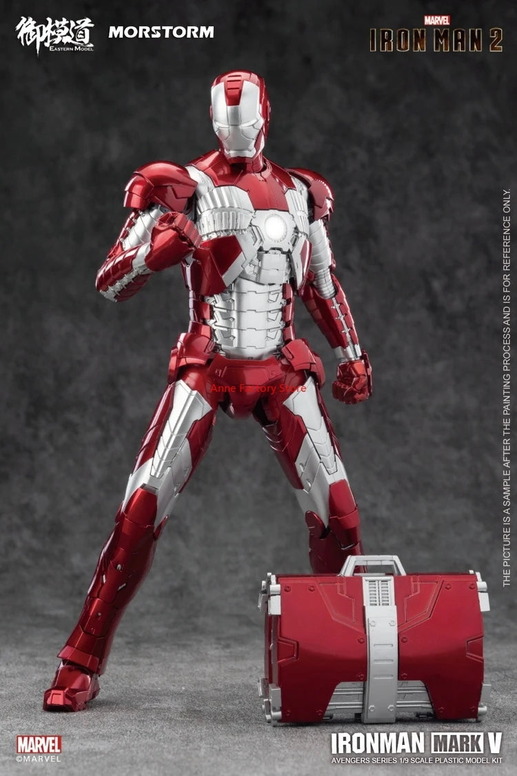 MORSTORM E-model Marvel Iron Man MK5 Deluxe 1/9 Scale Action Figure Assembled Model Gift Toy