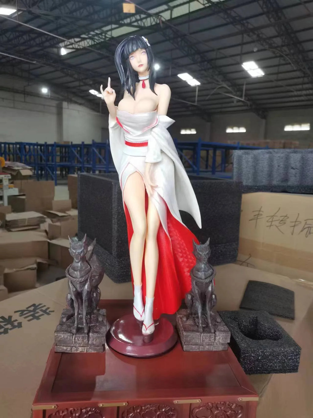 60cm Anime White Kimono Hinata Hyuga Wedding Ceremony Ver. GK PVC Action Figure Statue Collection Model Kids Toys Doll Gifts