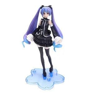 25 cm große Anime-Figur Hatsune Miku im Gothic-Anzug, stehende Pose, Cartoon-Modell, Spielzeug, Geschenk, Sammlerstück, Dekoration, Ornamente, PVC