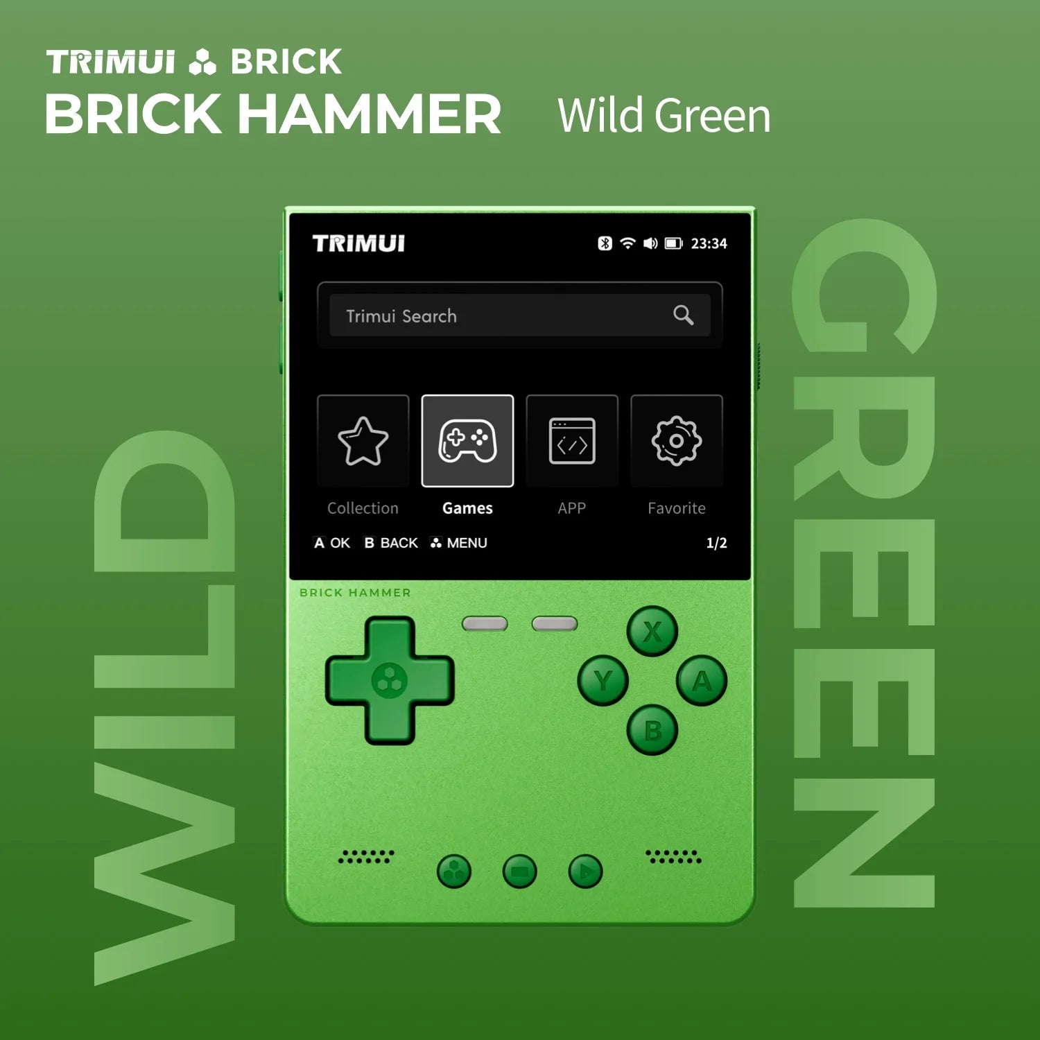 TRIMUI BRICK Hammer Handheld Game Console CNC Aluminum Alloy 3.2''IPS Screen A133P Linux OS LED Lighting Free Keycap Palyer Gift
