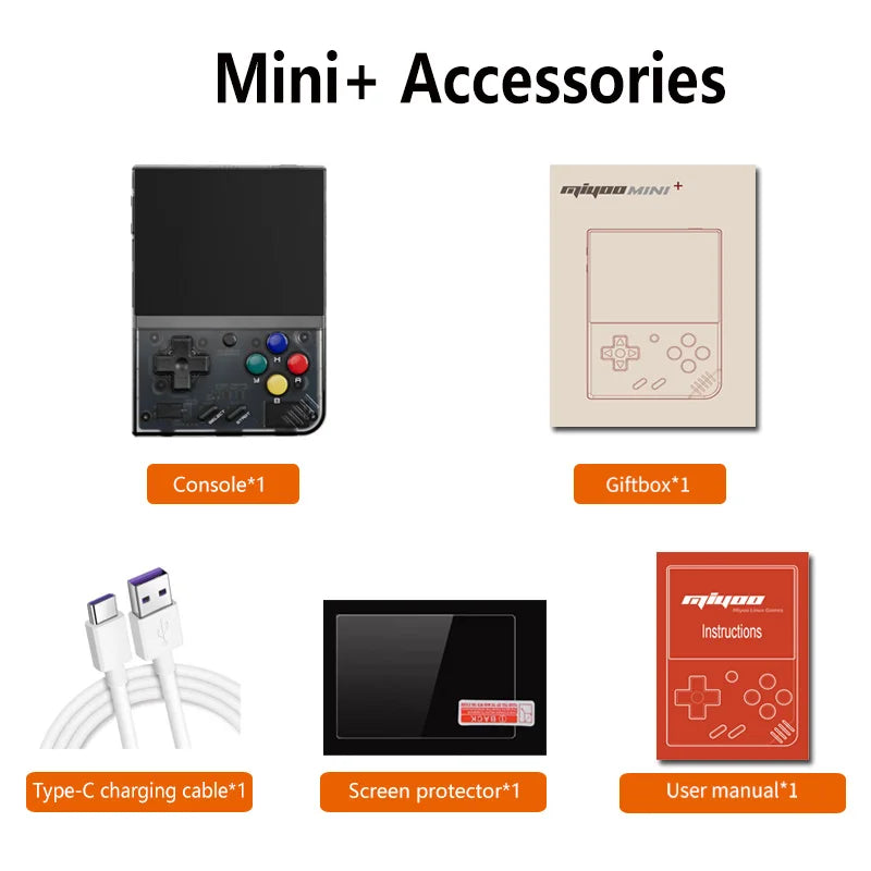 MIYOO Mini Plus Tragbare Retro-Handheld-Spielekonsole 3,5-Zoll-IPS-HD-Bildschirm Kindergeschenk Linux-System Klassischer Gaming-Emulator
