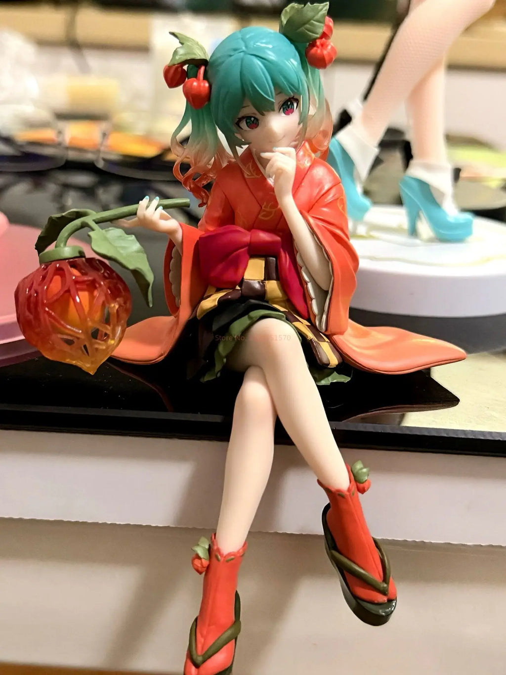 Furyu New Original Cartoon Figure - Hatsune Miku Noodle Stopper Flower Fairy Winter Cherry PVC Model Collection Doll Toy Gift