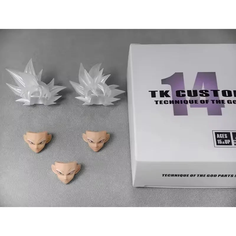 TK CUSTOM Son Goku Head Sculpt Dragon Ball Ultra Instinct Goku Head Accessories Anime Action Figure Figurine Model Toys Gifts
