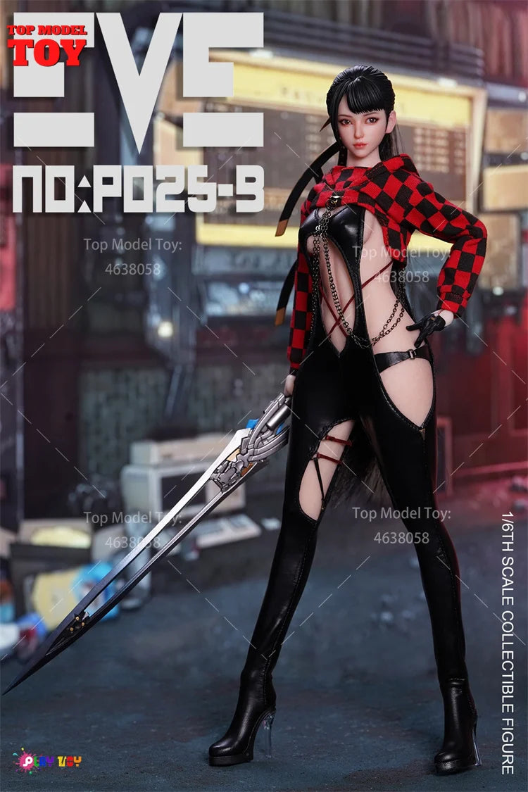 PLAY TOY P025 1/6 Scale Eve Female Soldier 12" Steel Bone Action Figure Body Dolls Movable Eye Head Carving Full Set Model