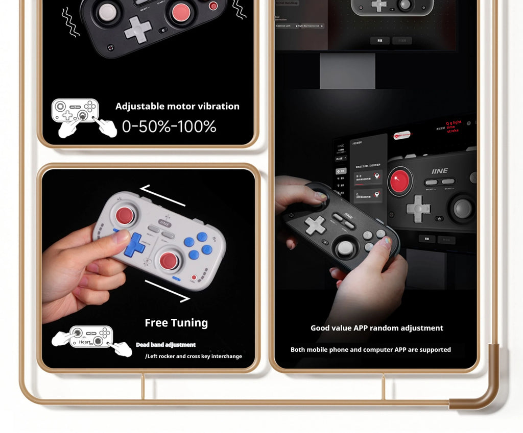 IINE Retro Pocket Gamepad Retro Gaming Controllers Wireless Bluetooth 1000Hz Hall Joystick Portable For Android IOS Phones PC NS