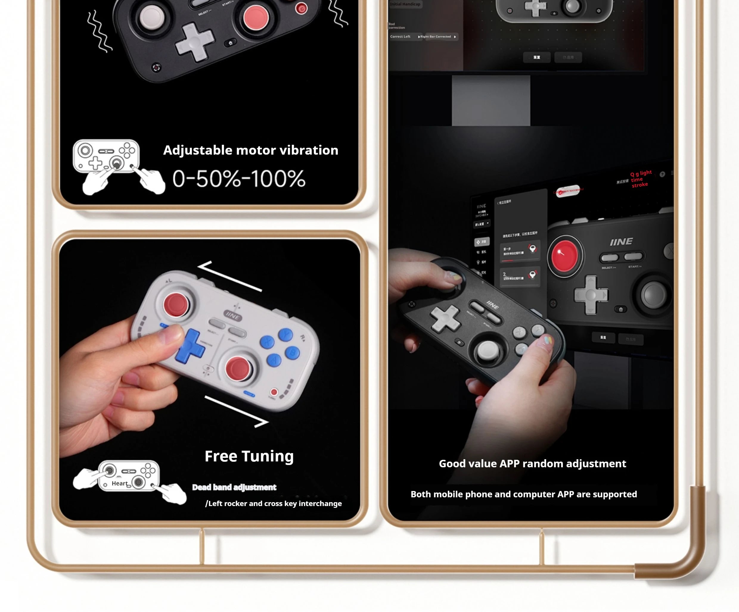 IINE Retro Pocket Gamepad Retro Gaming Controllers Wireless Bluetooth 1000Hz Hall Joystick Portable For Android IOS Phones PC NS