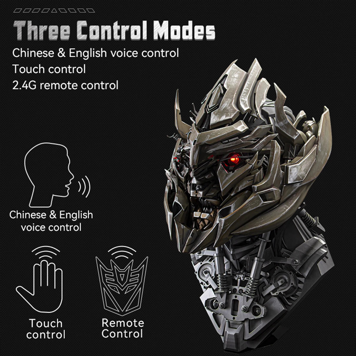 HiPlay Killerbody Transformers Megatron Wearable Helmet with Speaker Base Collectible Voice Changer