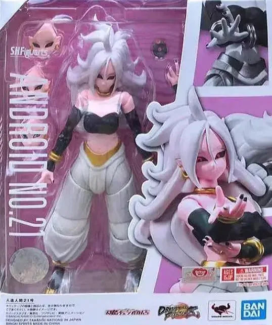 In stock Bandai Shf Dragon Ball Z Android 21 S.h.figuarts Genuine Collectible Action Figure Anime Model Toys Gift