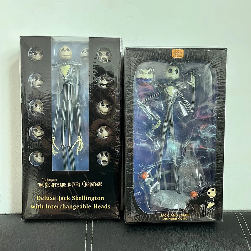 The Nightmare Before Christmas Jack Skellington Action Figure 12 Face Jack Jack Chair Special Version Model Toy Hallowen Present