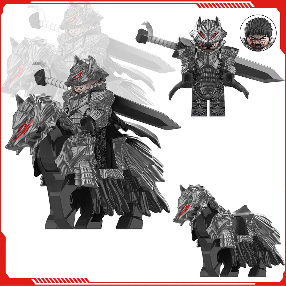 FQ101-FQ102 Berserk Guts Classic Handheld Anime Characters Desktop Bedroom Toy Accessories Model MOC Blocks Series Doll Toy Gift