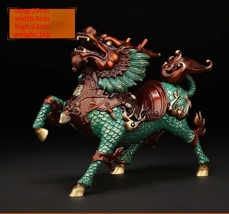 Lucky Copper Animal Unicorn Ornaments Attract Wealth Living Room TV Cabinet Decor