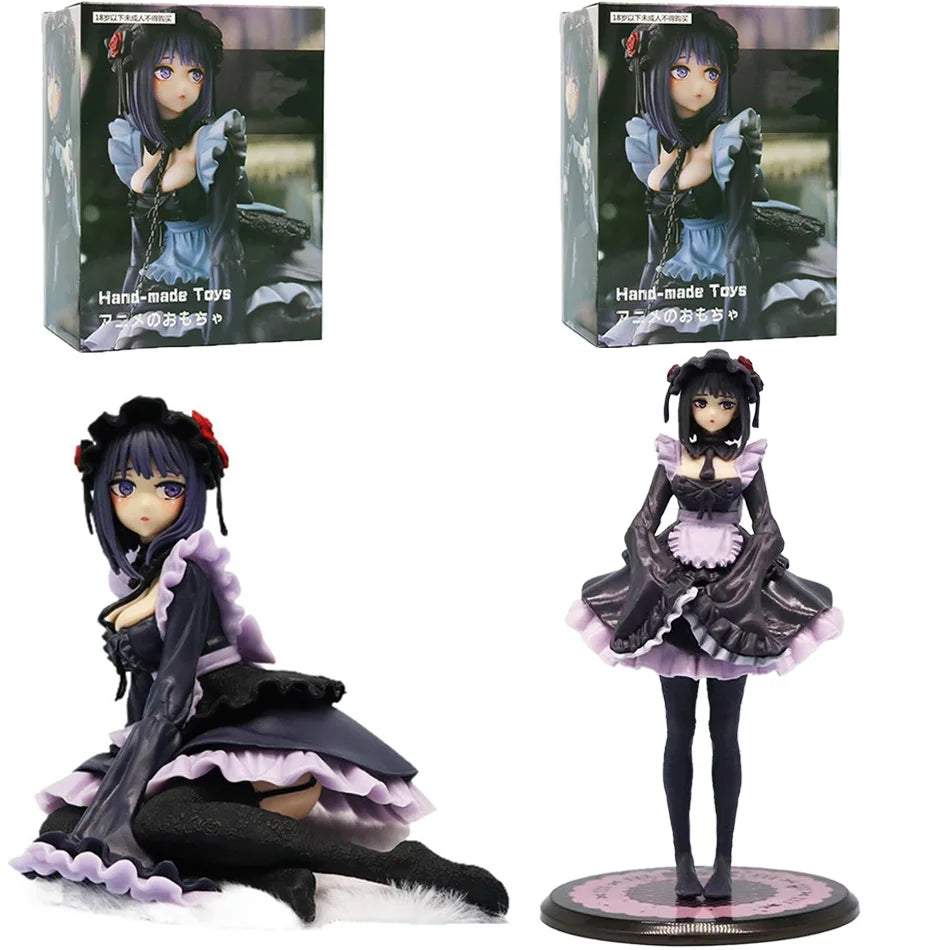 My Dress-Up Darling Two Anime Figure Standing And Sitting Black Maid Outfit Kitagawa Marin Action Figure Collection Model Toys
