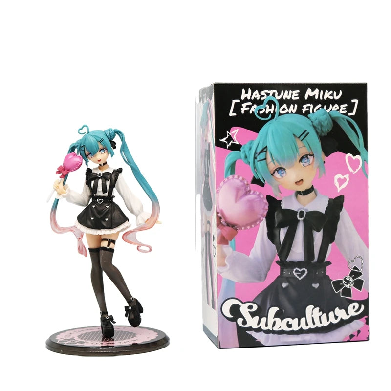 18cm Sexy Girl Hatsune Miku Anime Figure Fashion Subclture Miku Action Figure Room Decorations PVC Collection Model Doll Toys