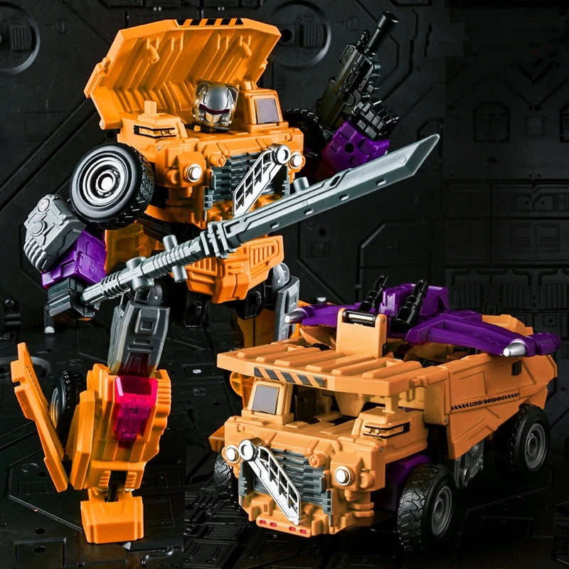 Jinjiang 6 in 1 Action Figure Devastator Toy Anime Transformation Robot Car Engineering Vehicle Excavator Blender Hook Model Kid