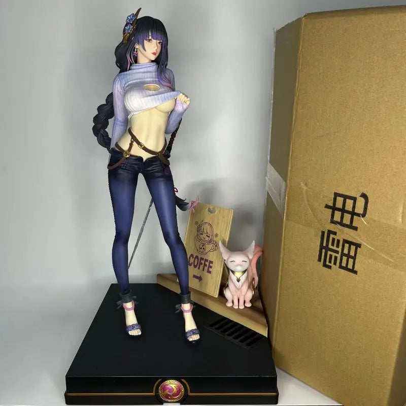 Genshin Impact Yae Miko Swimsuit Figure Anime Beautiful Girl Character Statue Collectible Desktop Decor For Otaku Anime Fans