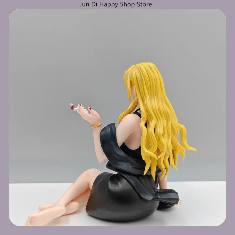 Detektiv Conan Vermouth, seitlich sitzende Pose, 11 cm große Anime-Figur, Statue, Schreibtischdekoration, Geschenk