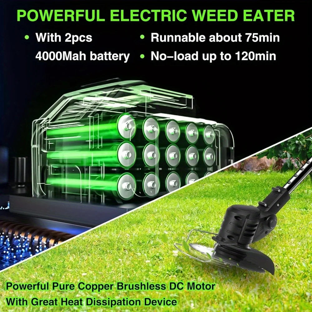 Wheels - equipped Rechargeable Cordless Lawn Mower for Yard Work