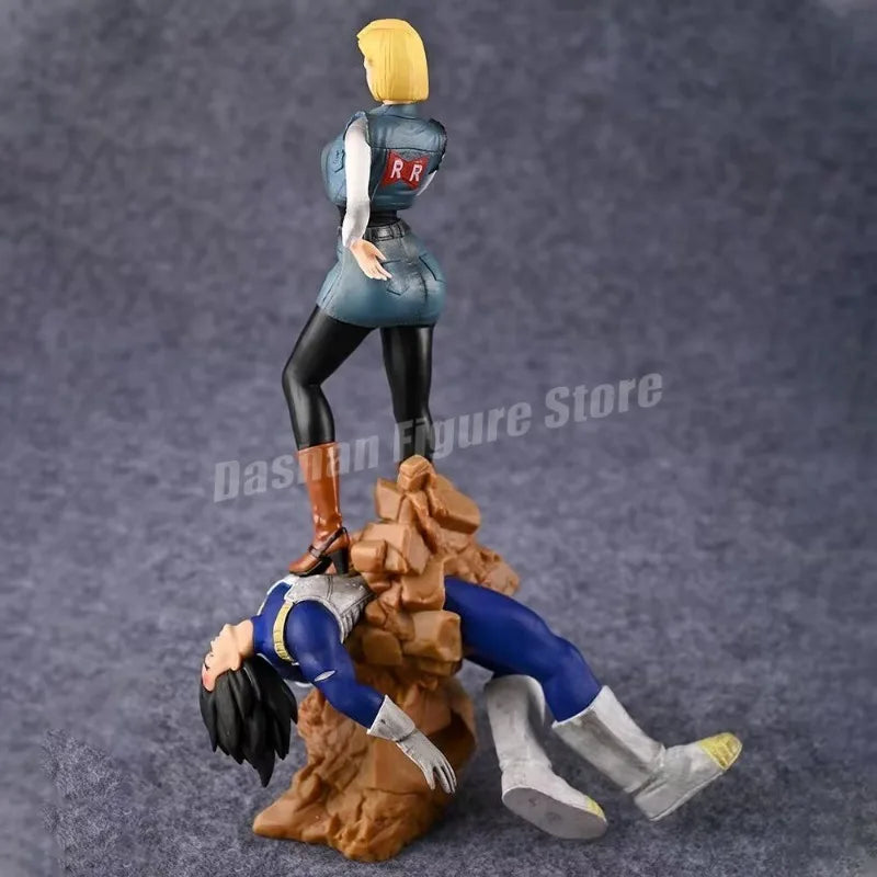 Gk Dragon Ball Android 18 Vs Vegeta Action Figure PVC Collection Anime BRZ 25cm Lazuli Defeated Bejita Figurine Model Toys Gifts