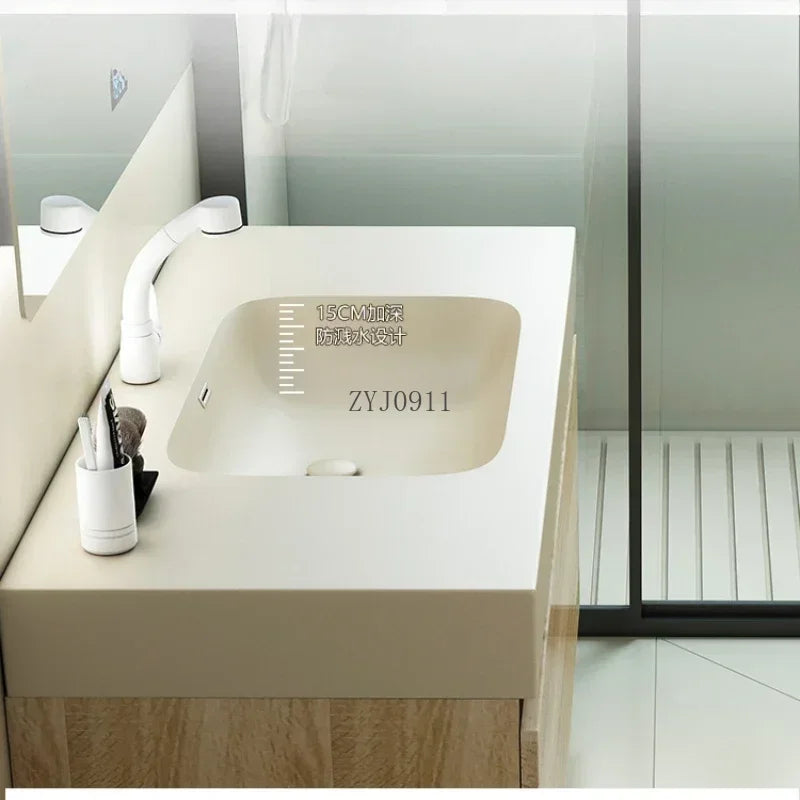 Furniture Luxury Vanity Bathroom Multifunction Home Storage Locker Mirrors Space Saving Cabinet Salon Station Floor Wooden Towel