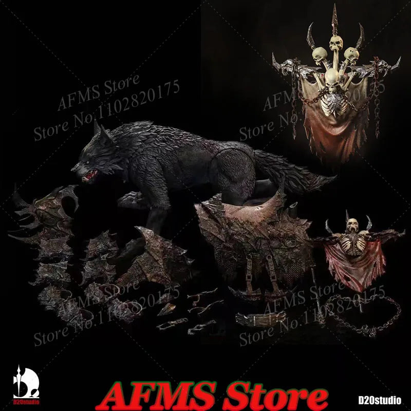 D20 Studio 1/12 Scale Soldier Dolls Scene Decorations Fierce Giant Wolf Mount Iron Blade For 6" 7 "Action Figure Body