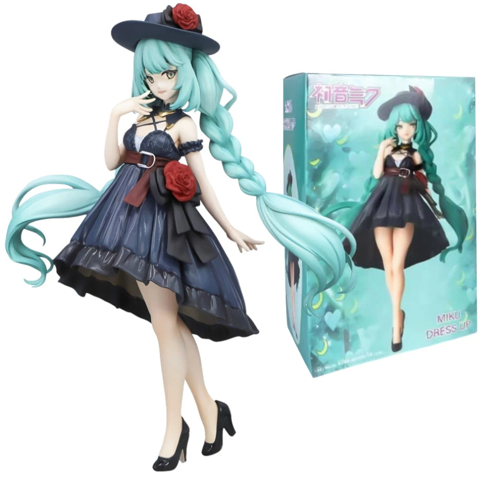 20CM Anime Hatsune Miku Action Figures Trio Try iT Figure Outdoor Dress Kawaii Anime Figurines Model Toy Gift Desktop Decoration
