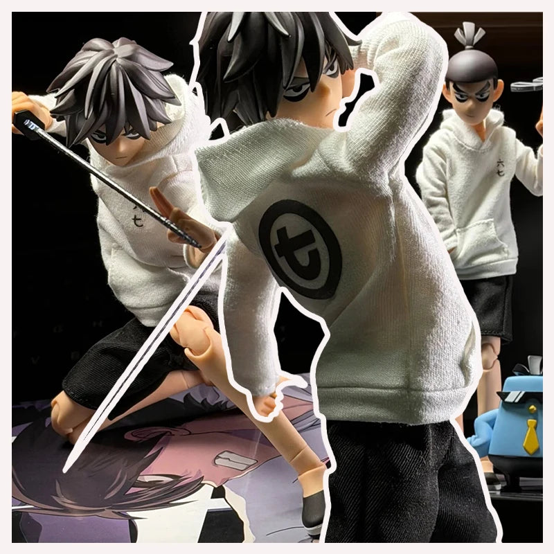 Gong Assassin Wu Liuqi Hoodie Movable Doll 1/8 22cm Animation Character Peripheral Action Figure Ornament Birthday Gifts