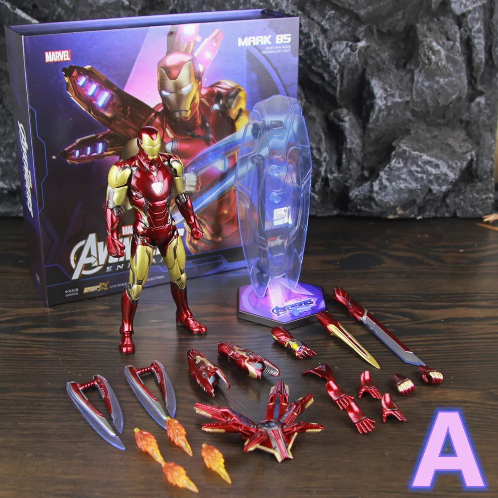 ZD Toys Marvel Iron Man MK85 2.0 LED 7" Action Figure The Infinity SAGA Mark LXXXV 1.0 Mark 85 Hologram Shield Nano Weapons Doll