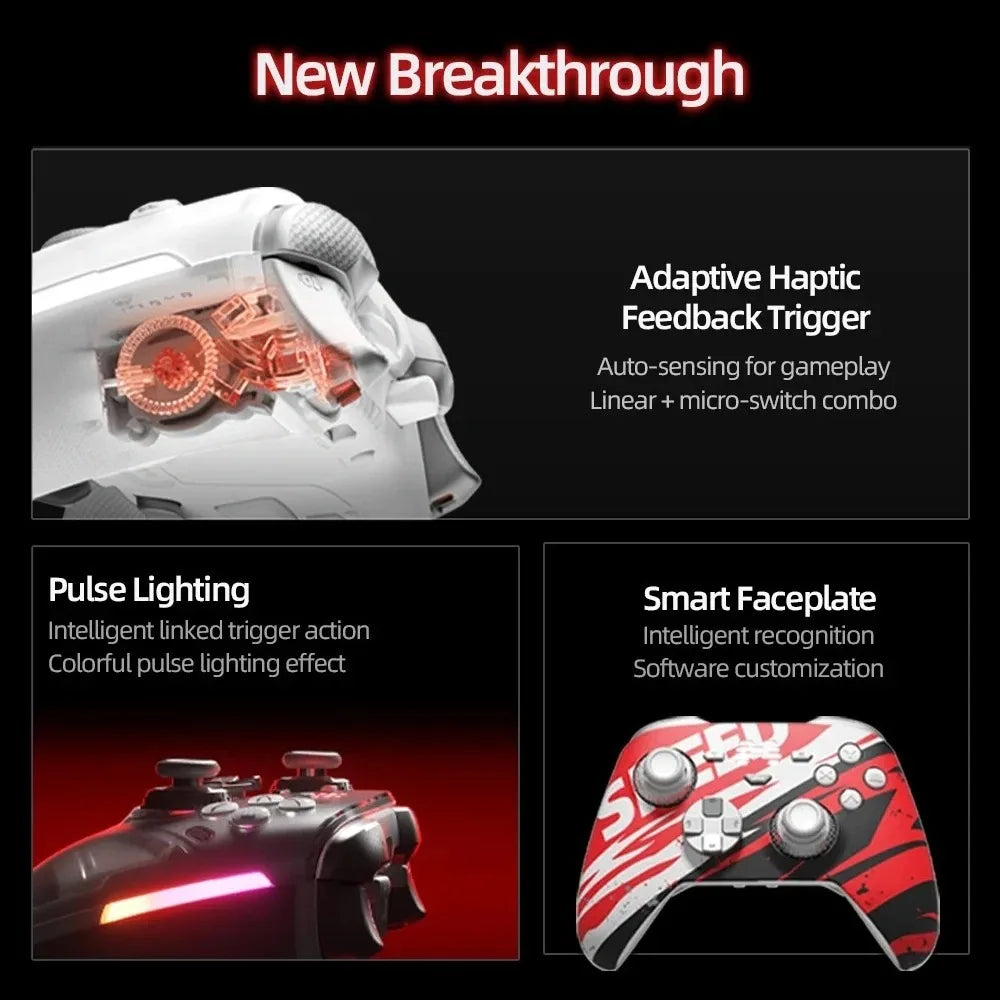 BEITONG KP70 Capacitive Joystick Gamepad for PC Steam Android iOS Switch1/2 Haptic Vibration Wireless Bluetooth Game Controller