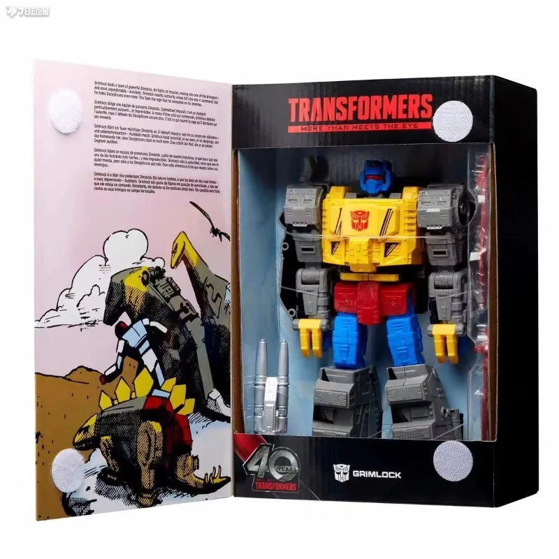 Original Hasbro Transformers Toys 40th Anniversary Limited Retro Comic Version GRIMLOCK Anime Figure Collection Model
