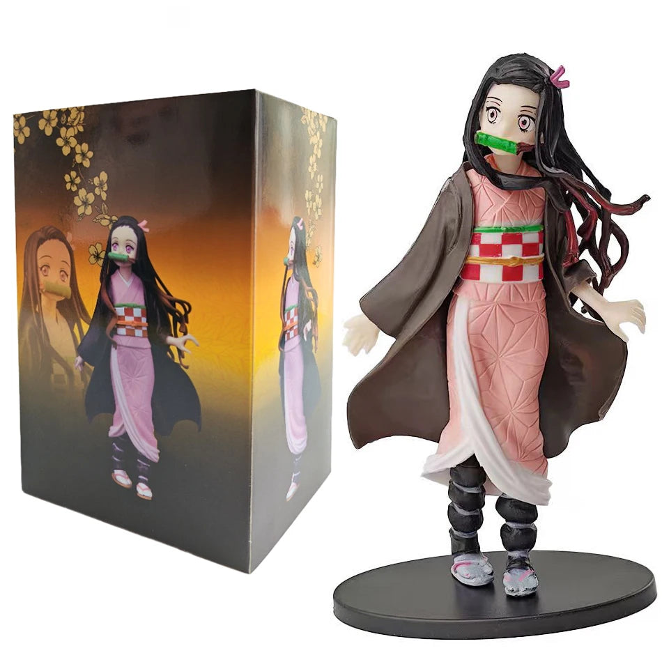 Anime 16CM Demon Slayer Kimetsu No Yaiba Figure Kamado Tanjirou Action Figure Agatsuma Zenitsu Nezuko Warrior PVC Model Toys AAA