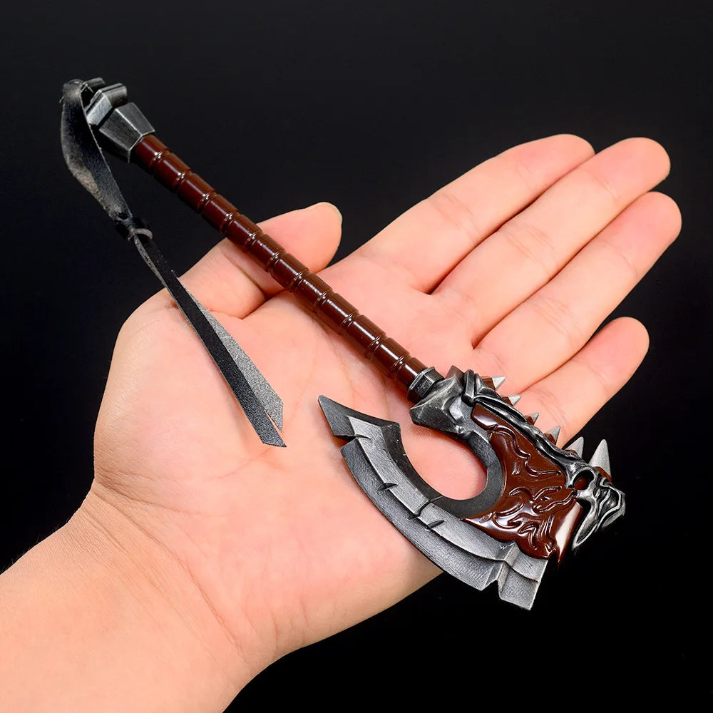 World of Warcraft Оръжие Gorehowl Axe Garrosh Hellscream Игра Периферна 19 см Метално оръжие Модел Самурайски меч Занаяти Подаръчни играчки