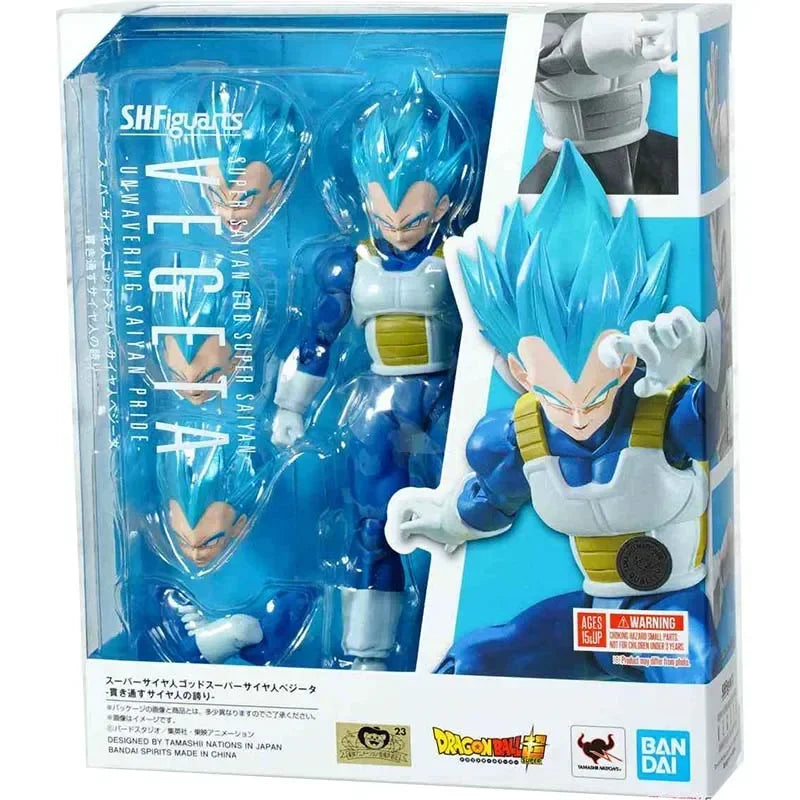 Wholesale Bandai Figure Dragon Ball Anime Figures SHF Super Saiyan God Super Saiyan Blue Vegeta Collection Model Action