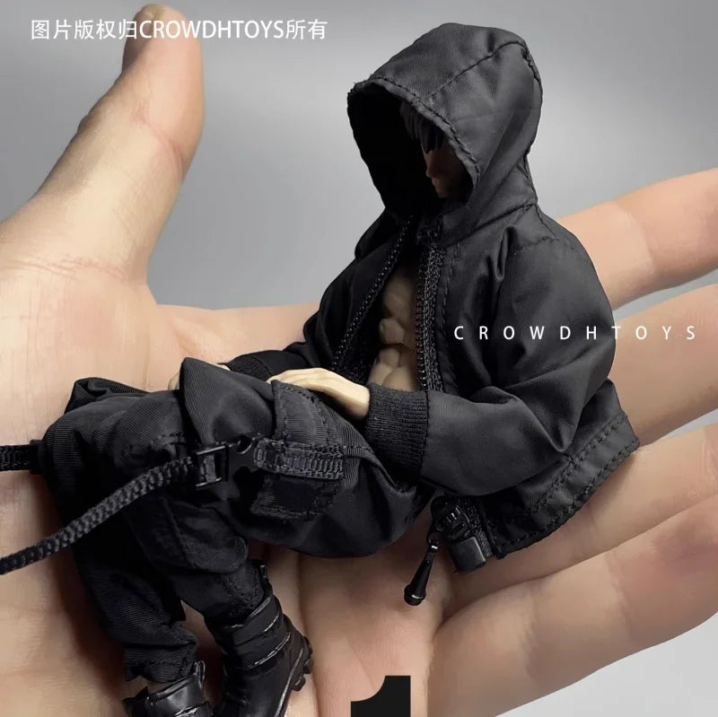 In Stock 1/12 Scale Black Assault Suit Work Pants Set Fit 6inch CROWDHTOYS VTOYS Action Figure Model Toys