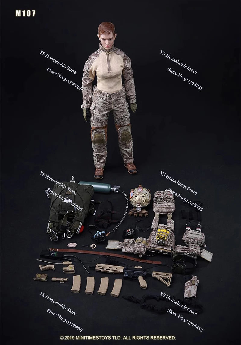 MINITIMES M017 1/6 Scale US Seal Navy Special Force Action Figure Camfoulage Cloth 12" Full Set  Female Soldeir Model Toys