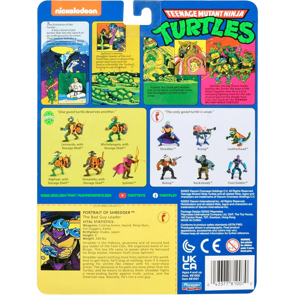 Teenage Mutant Ninja Turtles: 4” Original Classic Retro 2013 Shredder Basic Action Figure By Playmates Toys Action Figure