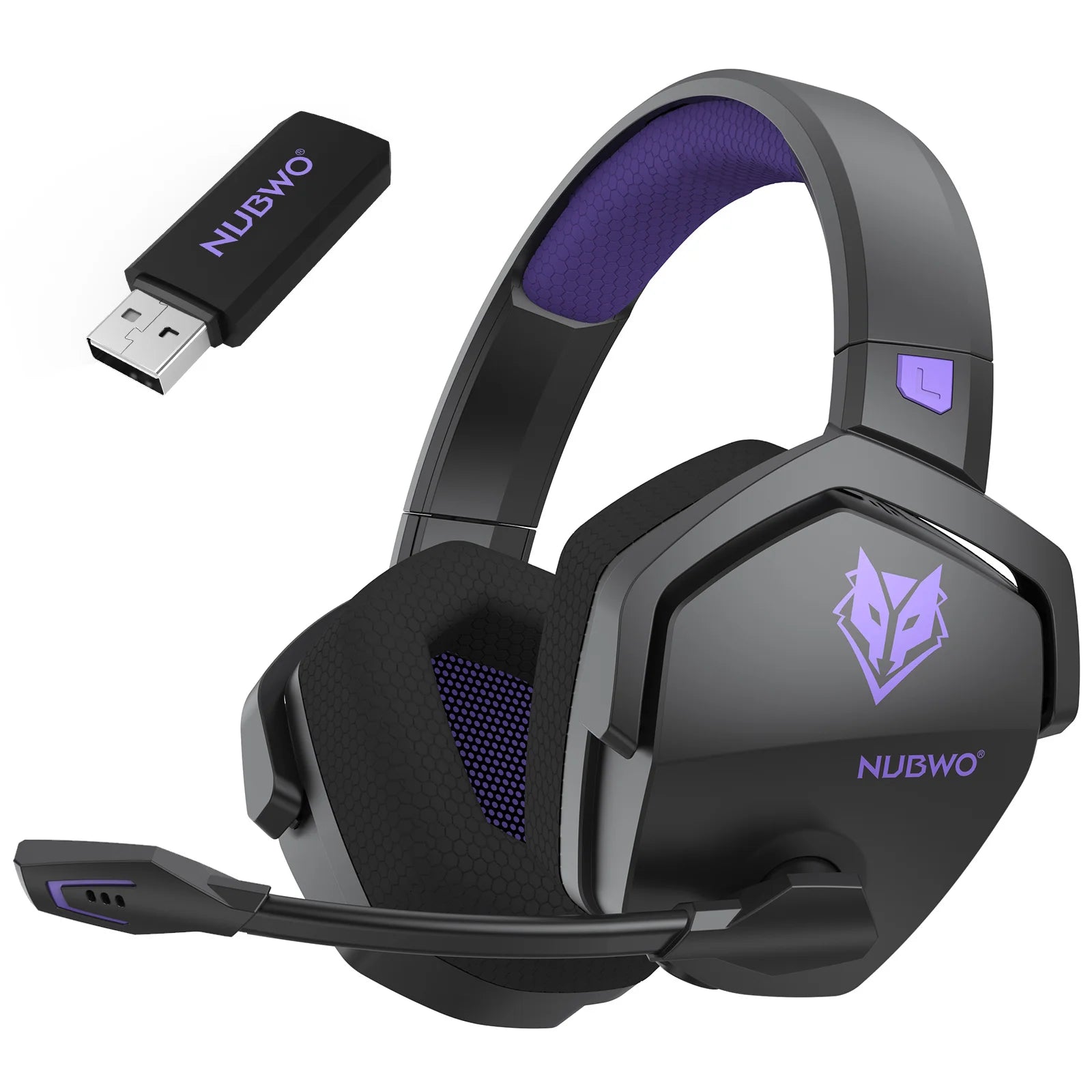 NUBWO G06 Двойни безжични геймърски слушалки с микрофон за PS5, PS4, PC, мобилни устройства, Switch, 2.4GHz Bluetooth 5.3 геймърски слушалки