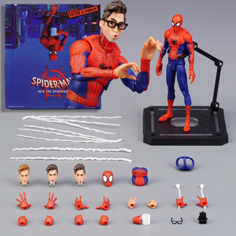 Disney Spiderman Figure Spider-Man Into The Spider-Verse Sv Peter B. Parker Sentinel Miles Action Figures Model Toys Kids Gift